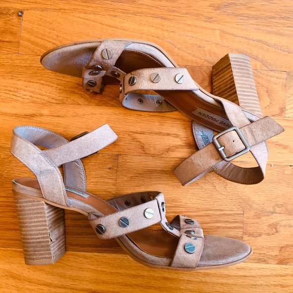Steve Madden Shoes - Steve Madden Melle Tan Nude Suede Sandals